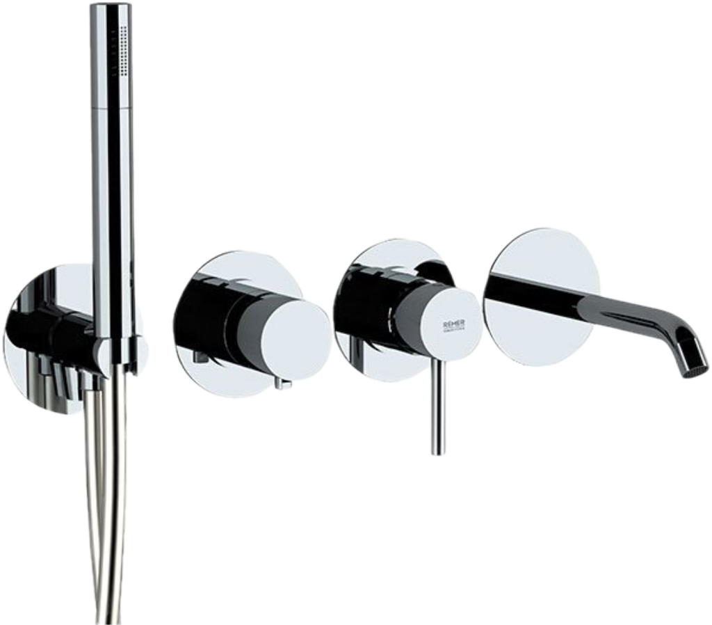 Remer X Style Смеситель для ванны, излив, лейка 1 режим, со скрытой частью, цвет: cromo X96S03ROXXG