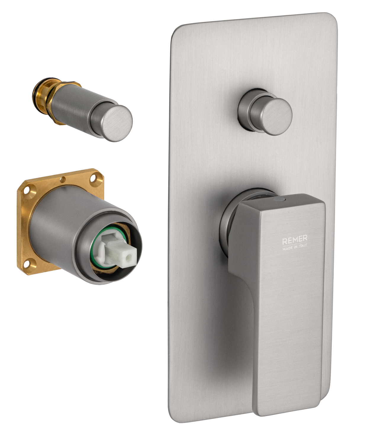 Remer Absolute Смеситель для ванны встраиваемый, 2 потребителя, цвет: nichel spazzolato opaco AU09KBNPO