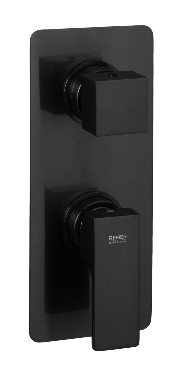 Remer Absolute Смеситель для ванны встраиваемый, 2 потребителя, цвет: cromo nero spazzolato AU92KBCFP