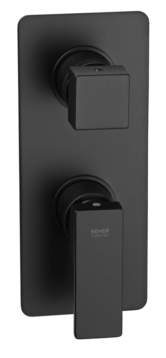Remer Absolute Смеситель для ванны встраиваемый, 2 потребителя, с скрытой частью, цвет: nero opaco AU92NO