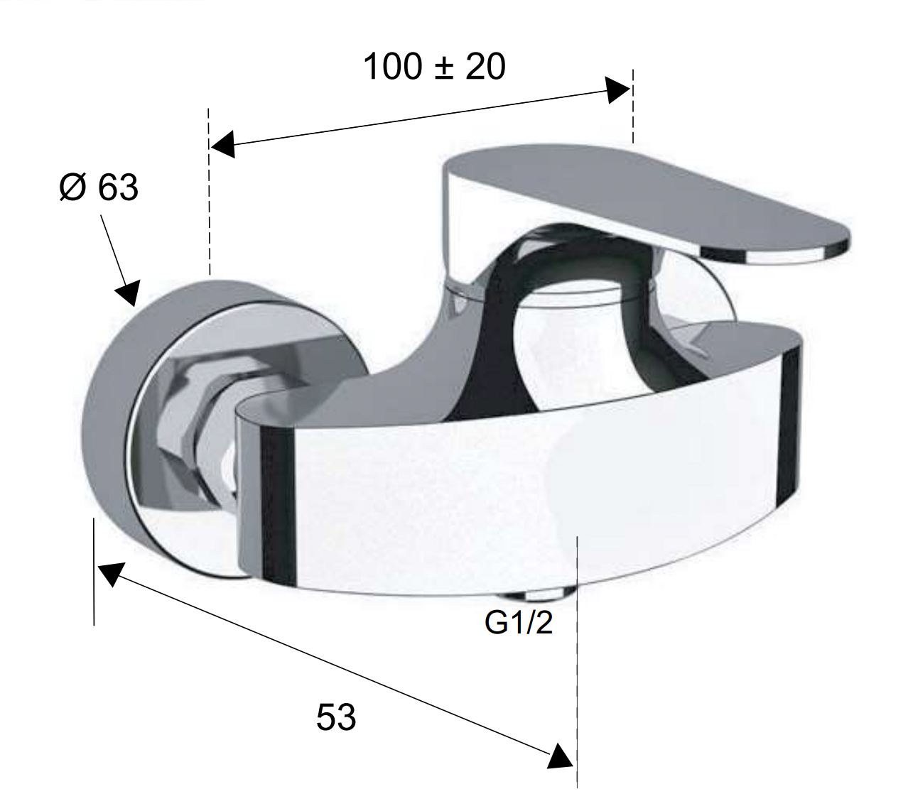 Remer Class Line Смеситель для душа, цвет: cromo LC31