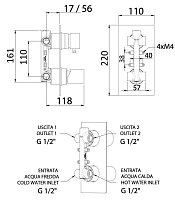 Remer Edge Смеситель для ванны встраиваемый на 2 потребителя, с встраиваемой частью, цвет: cromo EG592