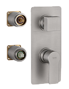 Remer Energy Смеситель для ванны встраиваемый, 3 потребителя, цвет: nichel spazzolato opaco EY93KBNPO