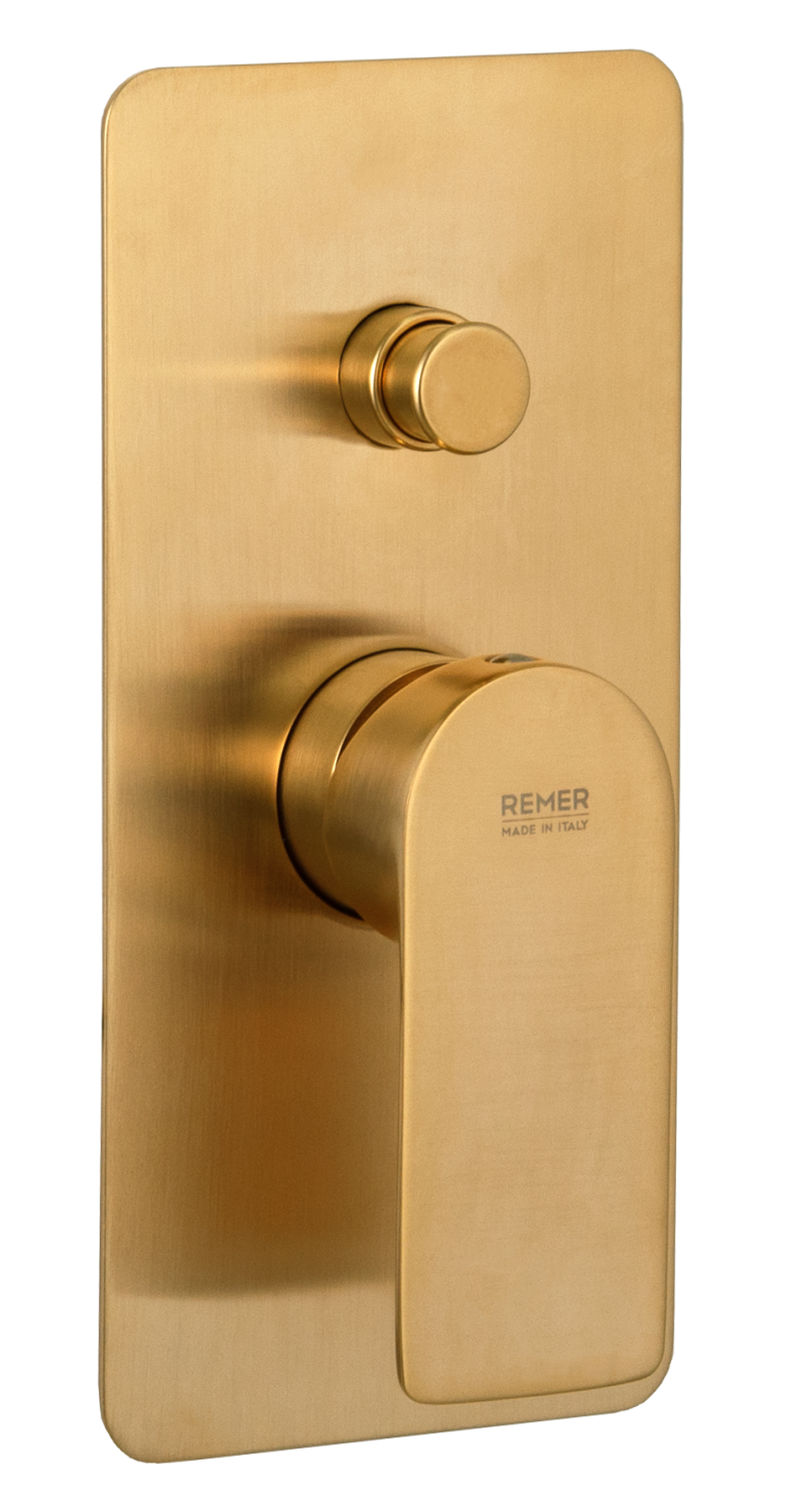 Remer Infinity Смеситель для ванны встраиваемый, 2 потребителя, внешняя часть, цвет: oro spazzolato I09KBBG