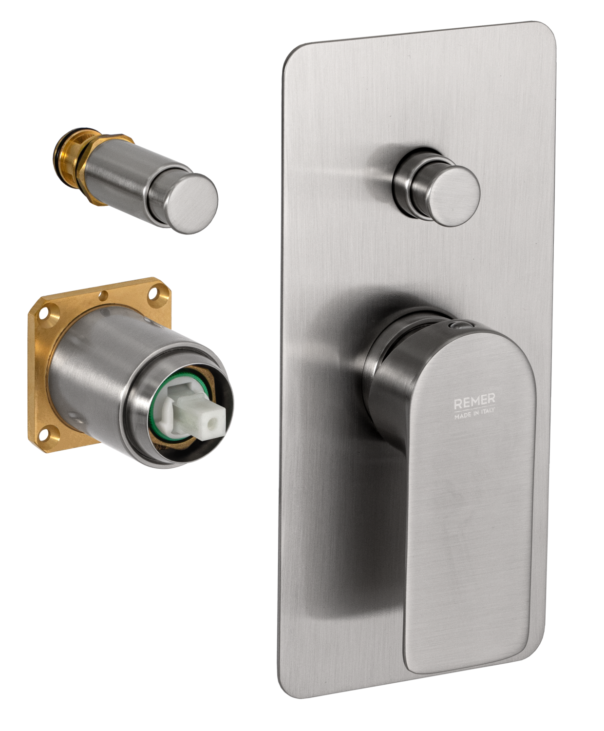 Remer Infinity Смеситель для ванны встраиваемый, 2 потребителя, цвет: nichel spazzolato I09KBNP