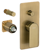 Remer Infinity Смеситель для ванны встраиваемый, 2 потребителя, внешняя часть, цвет: vecchio ottone I09KBVO