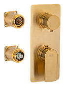 Remer Infinity Смеситель для ванны встраиваемый, 2 потребителя, внешняя часть, цвет: oro spazzolato I92KBBG