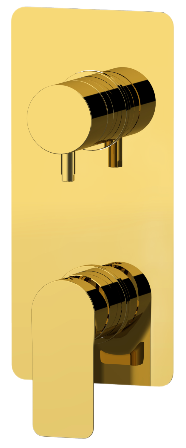 Remer Infinity Смеситель для ванны встраиваемый на 2 потребителя, внешняя часть, цвет: oro lucido I92KBDO