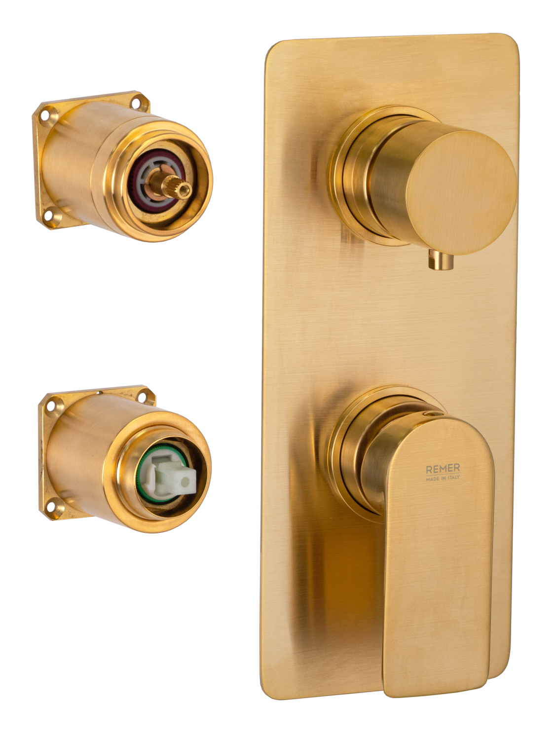 Remer Infinity Смеситель для ванны встраиваемый, 3 потребителя, внешняя часть, цвет: oro spazzolato I93KBBG