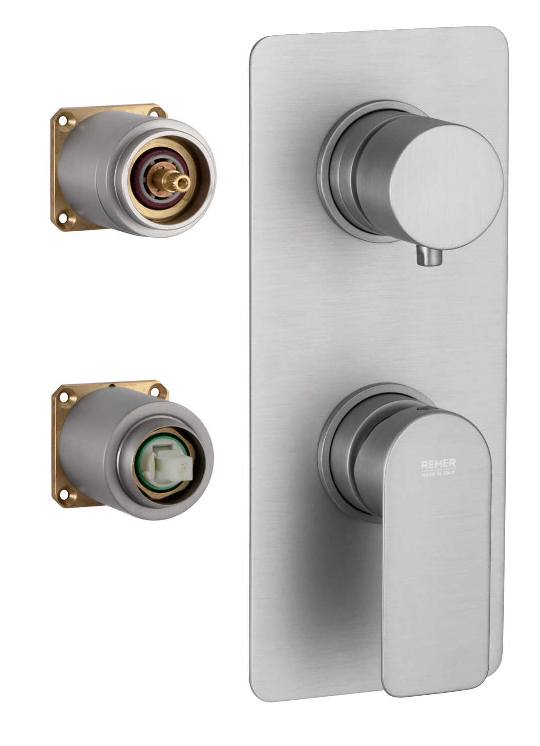 Remer Infinity Смеситель для ванны встраиваемый, 3 потребителя, цвет: nichel spazzolato opaco I93KBNPO