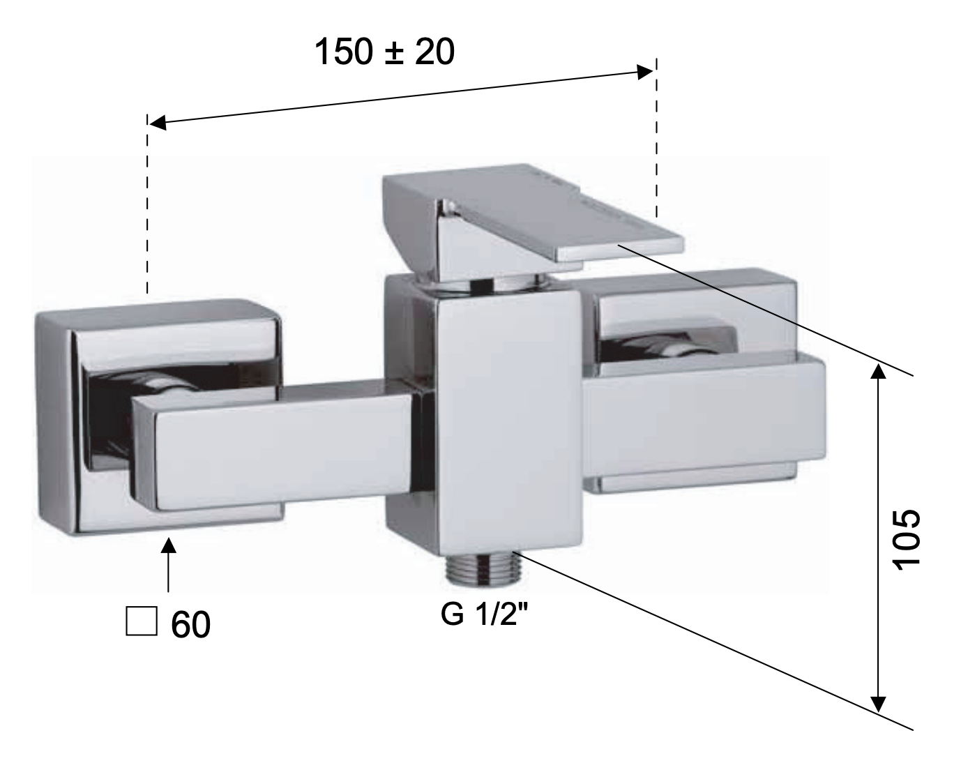 Remer Qubika Смеситель для душа, цвет: cromo Q31