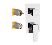 Remer Qubika Смеситель для ванны встраиваемый на 2 потребителя, внешняя часть, цвет: cromo Q92KB