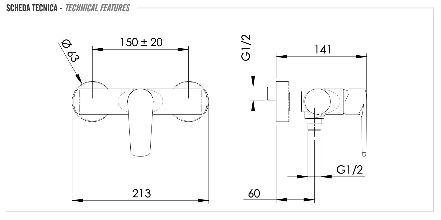 Remer Vanity Смеситель для душа, цвет: cromo V33