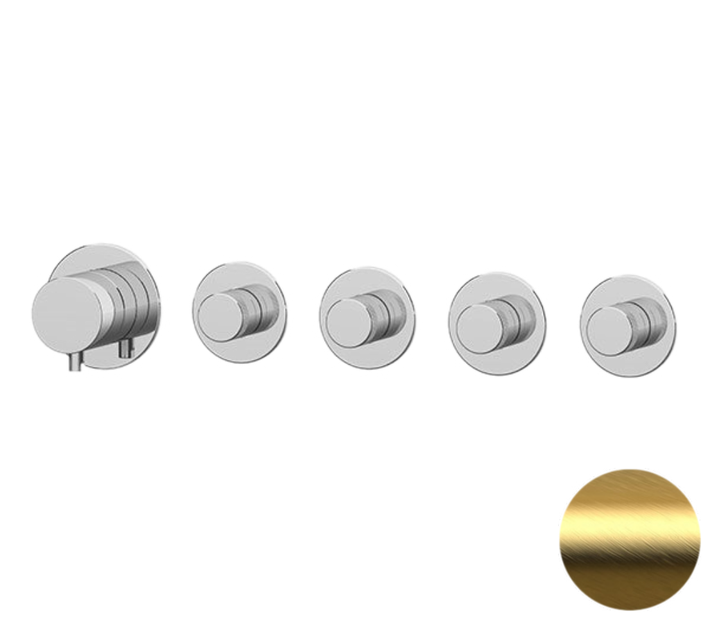 Remer X Style Смеситель для ванны встраиваемый 4 потребителя, с скрытой частью, цвет: oro spazzolato N98D4PBG