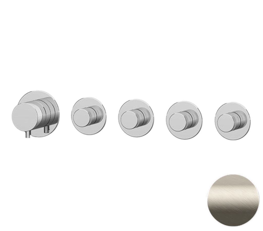 Remer X Style Смеситель для ванны встраиваемый, 4 потребителя, с скрытой частью, цвет: visual inox N98D4PXV