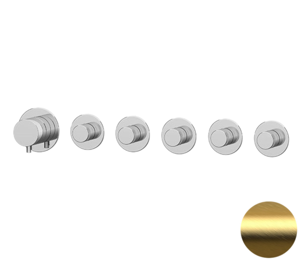 Remer X Style Смеситель для ванны встраиваемый, 5 потребителей, цвет: oro spazzolato N98D5PBG