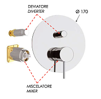 Remer X Style Смеситель для ванны встраиваемый, 2 потребителя, цвет: nichel spazzolato opaco X09KBNPO