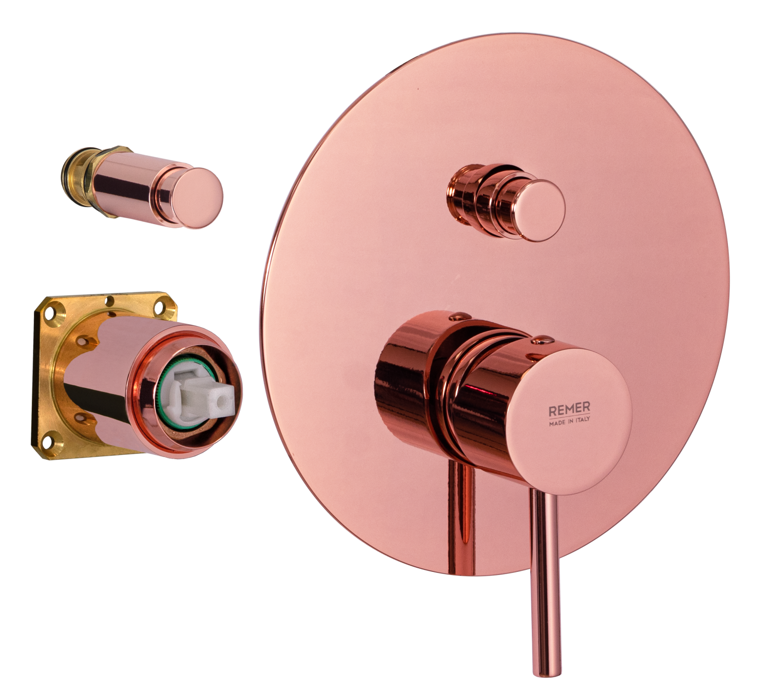 Remer X Style Смеситель для ванны встраиваемый на 2 потребителя, внешняя часть, цвет: rame lucido X09KBRL