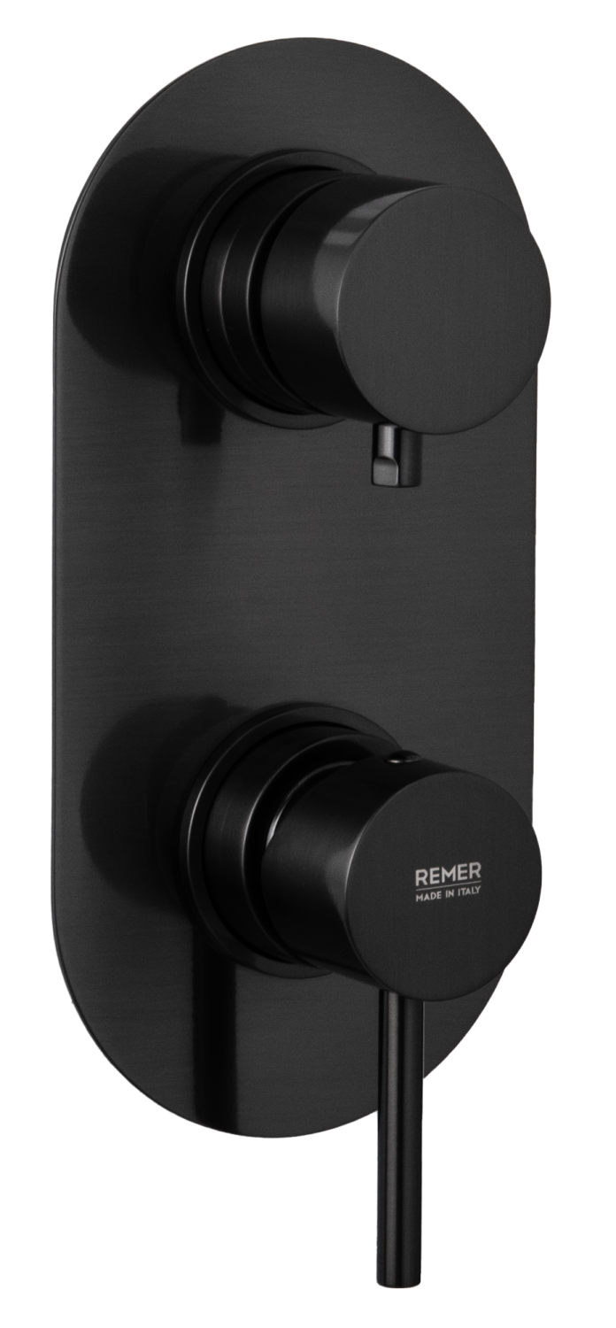 Remer X Style Смеситель для ванны встраиваемый, 2 потребителя, цвет: cromo nero spazzolato X92KBCFP