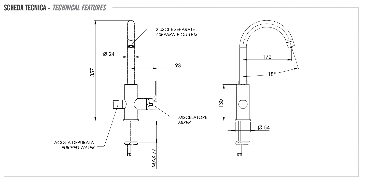 Remer Energy Смеситель для кухни, с независимым каналом для питьевой воды, цвет: cromo EY79DW