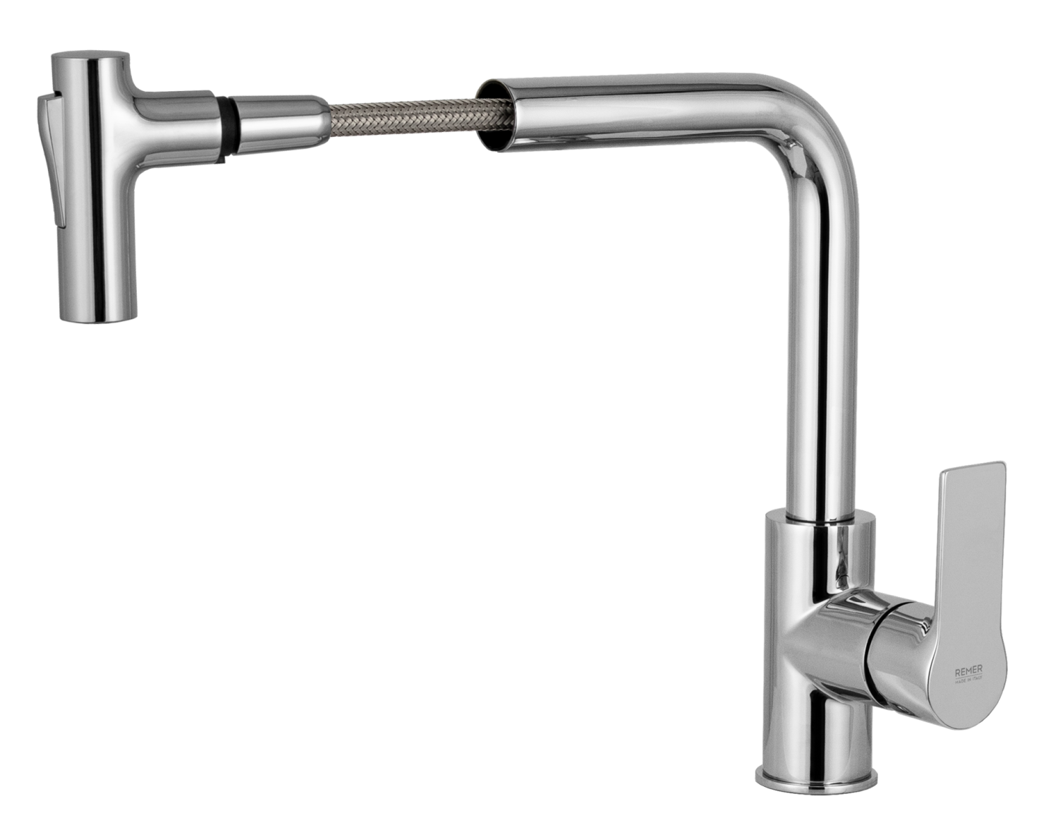 Remer Energy Смеситель для кухни с выдвижным изливом на 2 режима струи, цвет: cromo EY81M