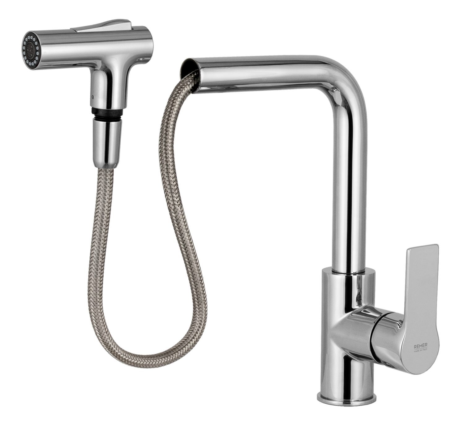 Remer Energy Смеситель для кухни с выдвижным изливом на 2 режима струи, цвет: cromo EY81M