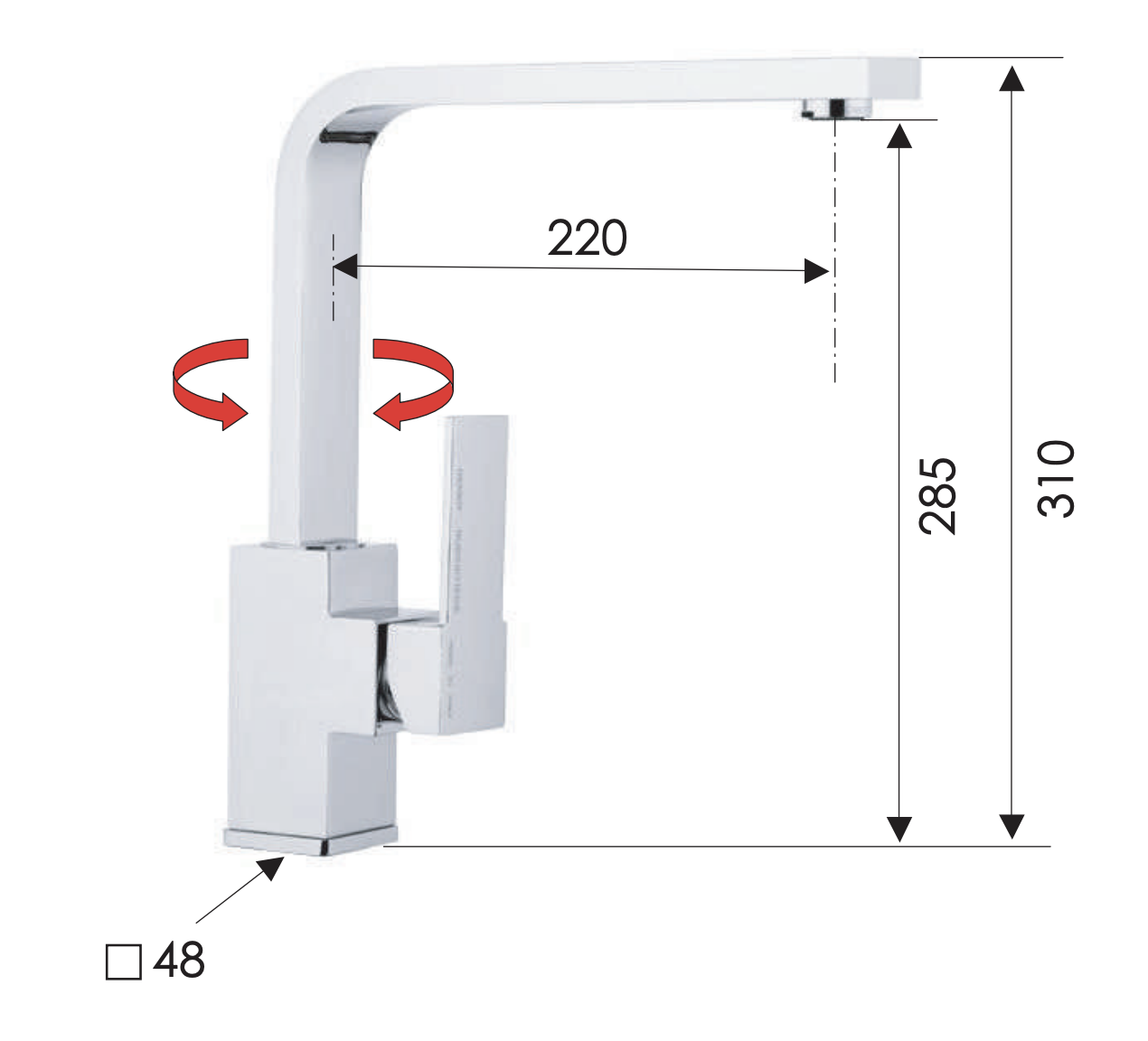Remer Qubika Смеситель для кухни, цвет: cromo Q42U