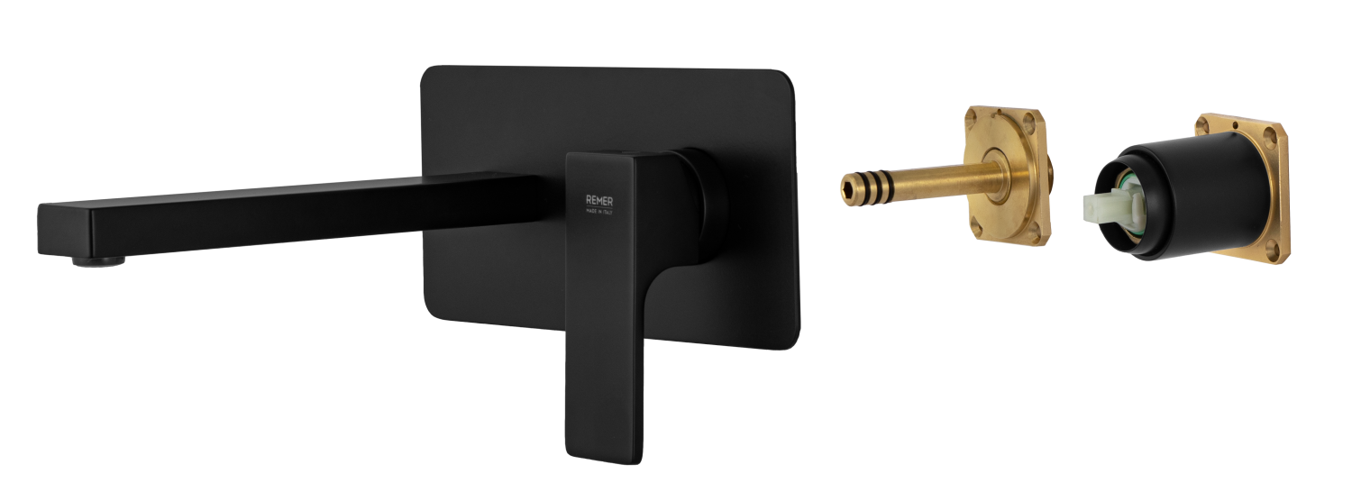 Remer Absolute Смеситель для раковины, излив 18,5 см, внешняя часть, цвет: nero opaco AU15KBNO