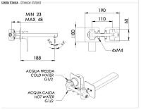 Remer Absolute Смеситель для раковины, излив 18,8 см, с внутренней частью, цвет: cromo AU15P