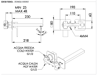 Remer Absolute Смеситель для раковины, излив 23 см, с внутренней частью, цвет: bianco opaco AU15PLBO