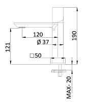 Remer Edge Смеситель для раковины, без донного клапана, высота излива 12,1 см, цвет: cromo EG512