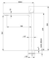 Remer Edge Смеситель для раковины, без донного клапана, высота излива 26,1 см, цвет: cromo EG512LXL