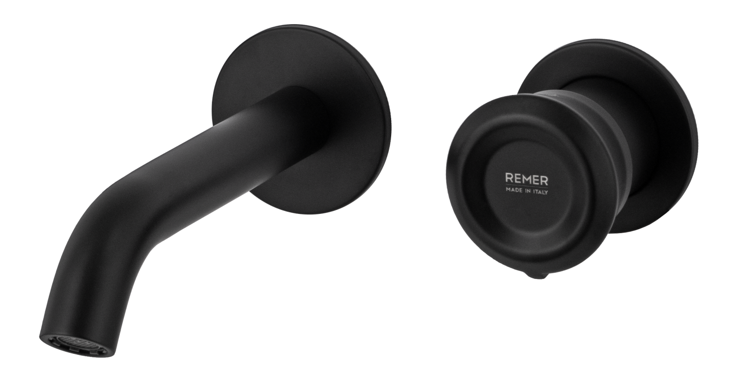 Remer Element Смеситель для раковины, излив 16,6 см, с внутренней частью, цвет: nero opaco ET15PNO