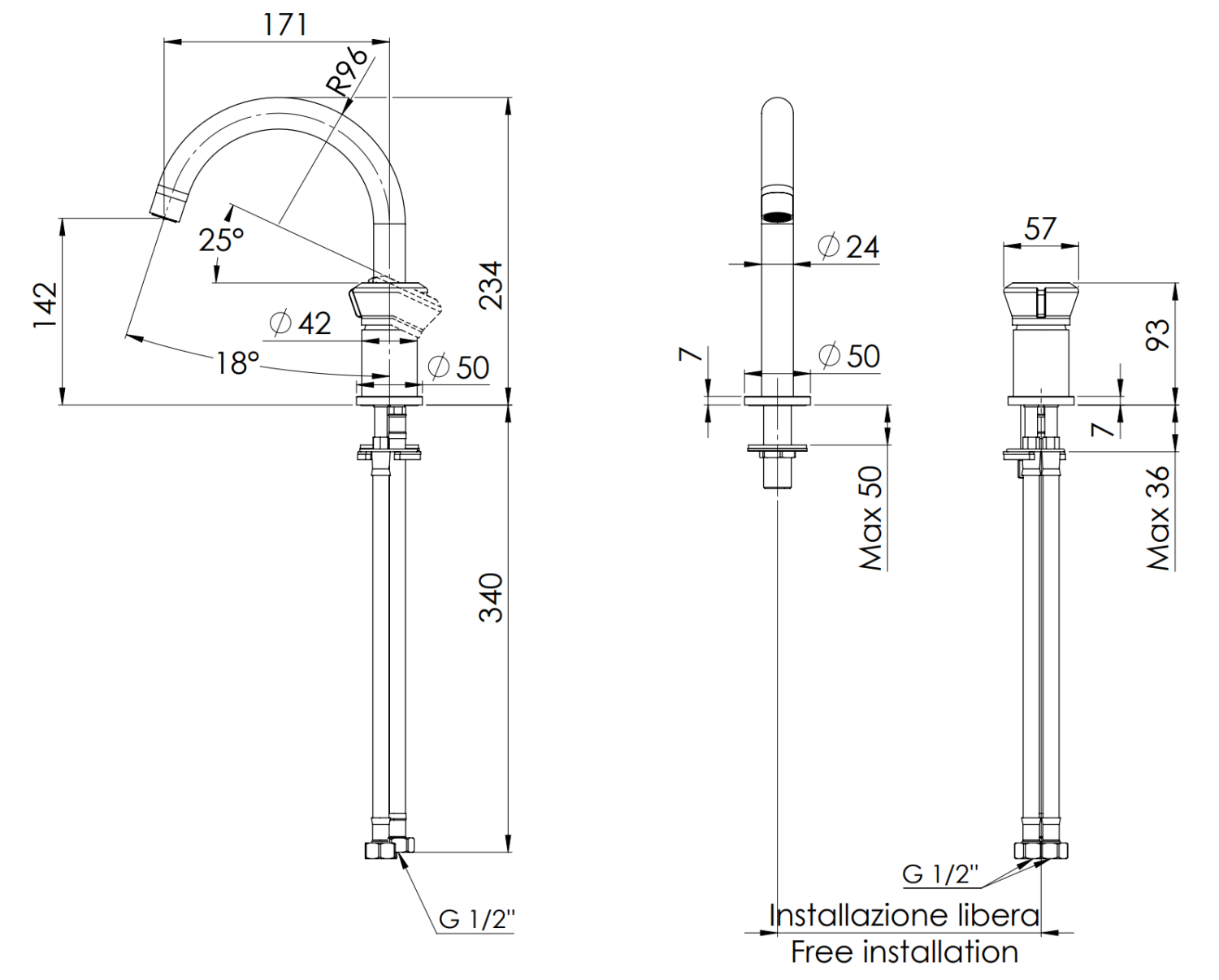 Remer Element Смеситель для раковины, без д/к, высота излива 14,2 см, цвет: visual inox ET57XV