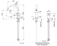 Remer Element Смеситель для раковины, без д/к, высота излива 14,2 см, цвет: visual inox ET57XV