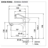 Remer Energy Смеситель для раковины, без д/к, высота излива 10,6 см, цвет: nichel spazzolato EY12NP