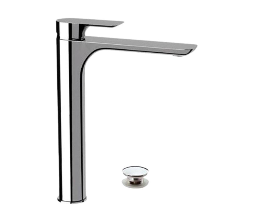 Remer Infinity Смеситель для раковины, с донным клапаном, высота излива 25,6 см, цвет: cromo I10L