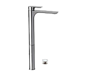 Remer Infinity Смеситель для раковины, с донным клапаном, высота излива 46,1 см, цвет: cromo I10LXXL