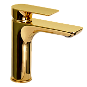 Remer Infinity Смеситель для раковины, без донного клапана, высота излива 12,6 см, цвет: oro lucido I12DO