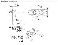 Remer Infinity Смеситель для раковины, излив 15 см, с внутренней частью, цвет: cromo I15