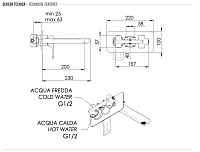 Remer Infinity Смеситель для раковины, излив 20 см, с внутренней частью, цвет: cromo I15L