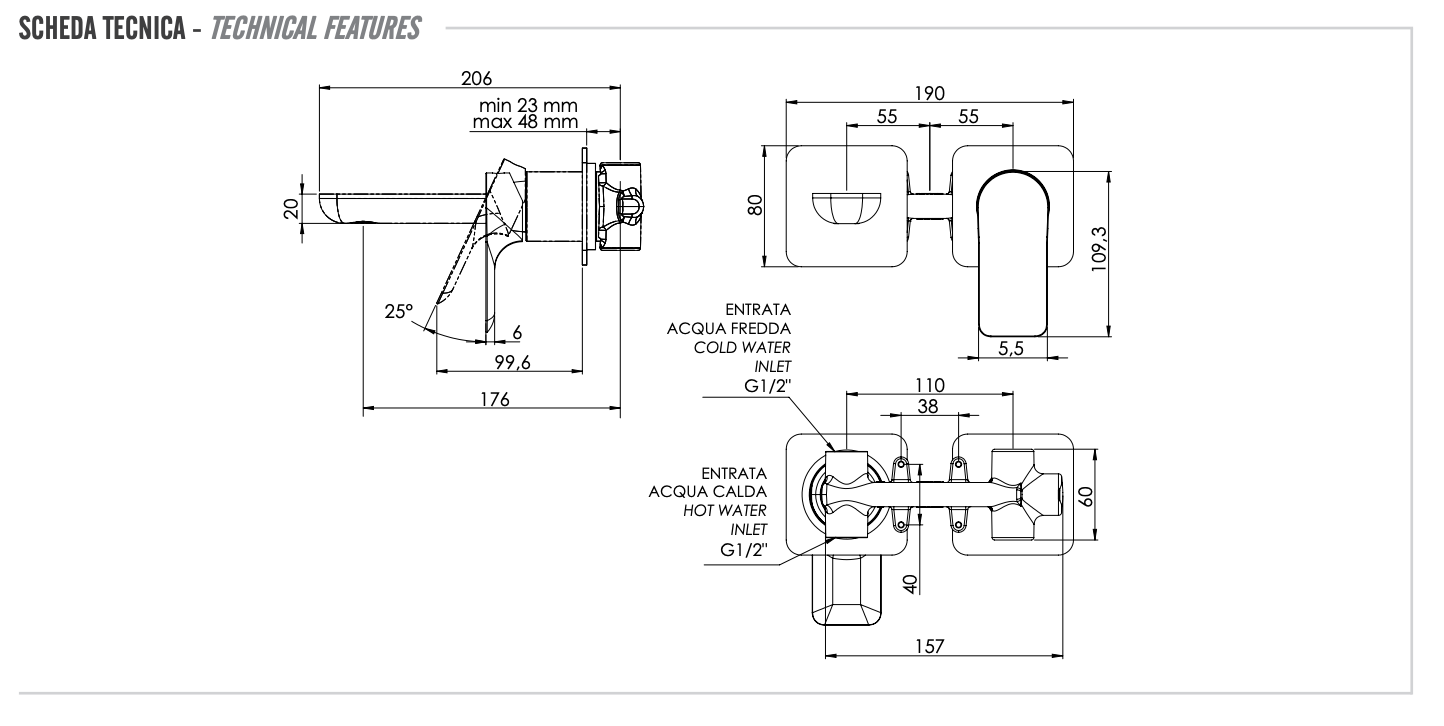 Remer Infinity Смеситель для раковины, с внутренней частью, цвет: oro spazzolato I15PBG