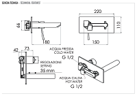 Remer Minimal Смеситель для раковины, излив 18 см, с внутренней частью, цвет: cromo N15