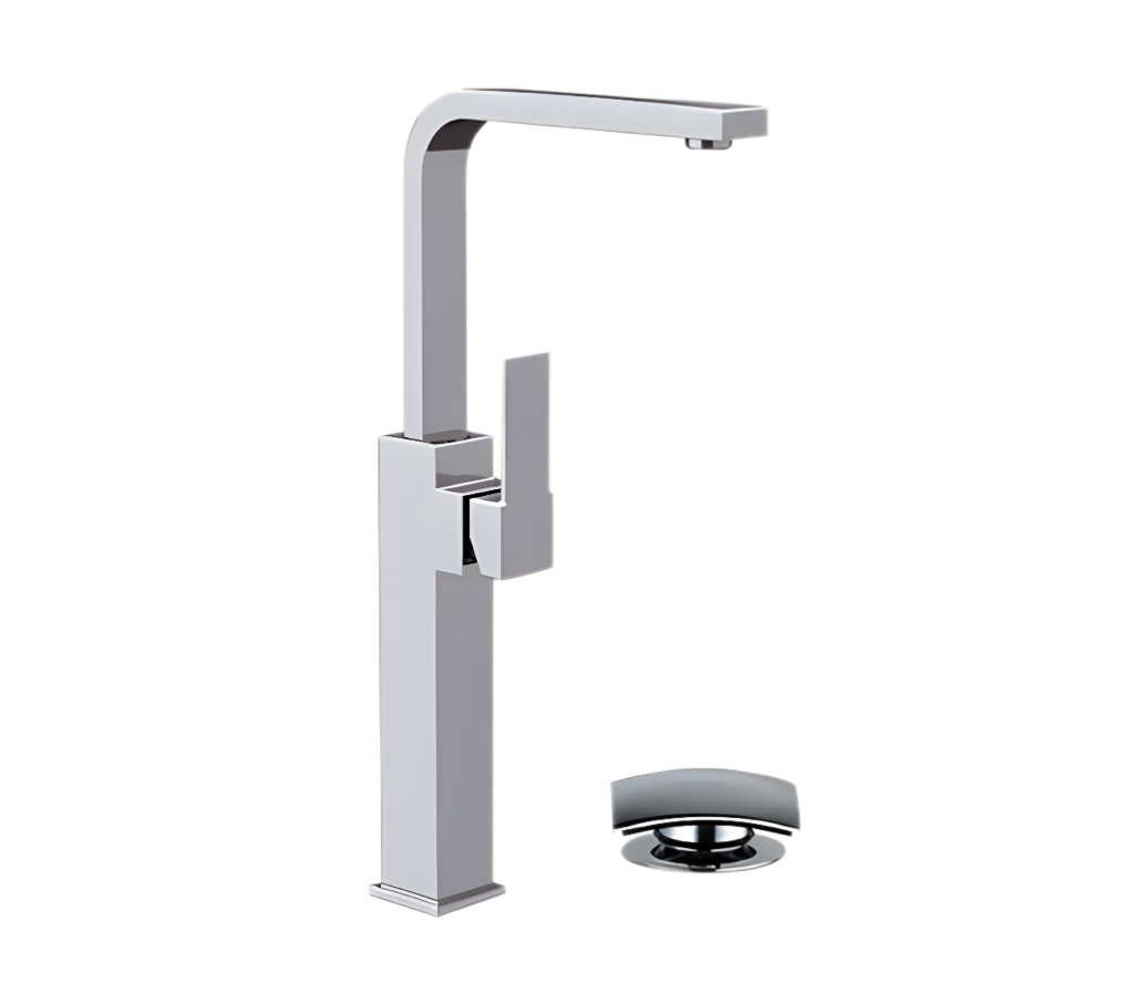 Remer Qubika Смеситель для раковины, с донным клапаном, высота излива 30,5 см, цвет: cromo Q10GL