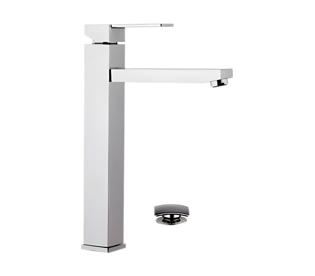 Remer Qubika Смеситель для раковины, с донным клапаном, высота излива 24 см, цвет: cromo Q10L