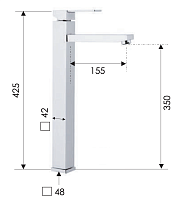 Remer Qubika Смеситель для раковины, без донного клапана, высота излива 35 см, цвет: cromo Q11LXL