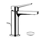 Remer Slash & Dot Смеситель для раковины, с донным клапаном, высота излива 11,4 см, цвет: cromo SL10