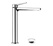 Remer Slash & Dot Смеситель для раковины, с донным клапаном, высота излива 26,5 см, цвет: cromo SL10L