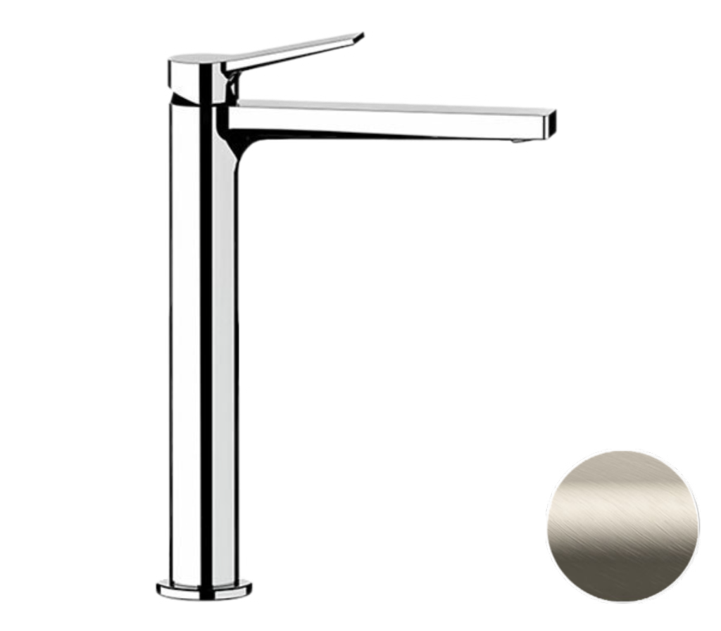 Remer Slash & Dot Смеситель для раковины, без д/к, высота излива 26,5 см, цвет: visual inox SL11LXV