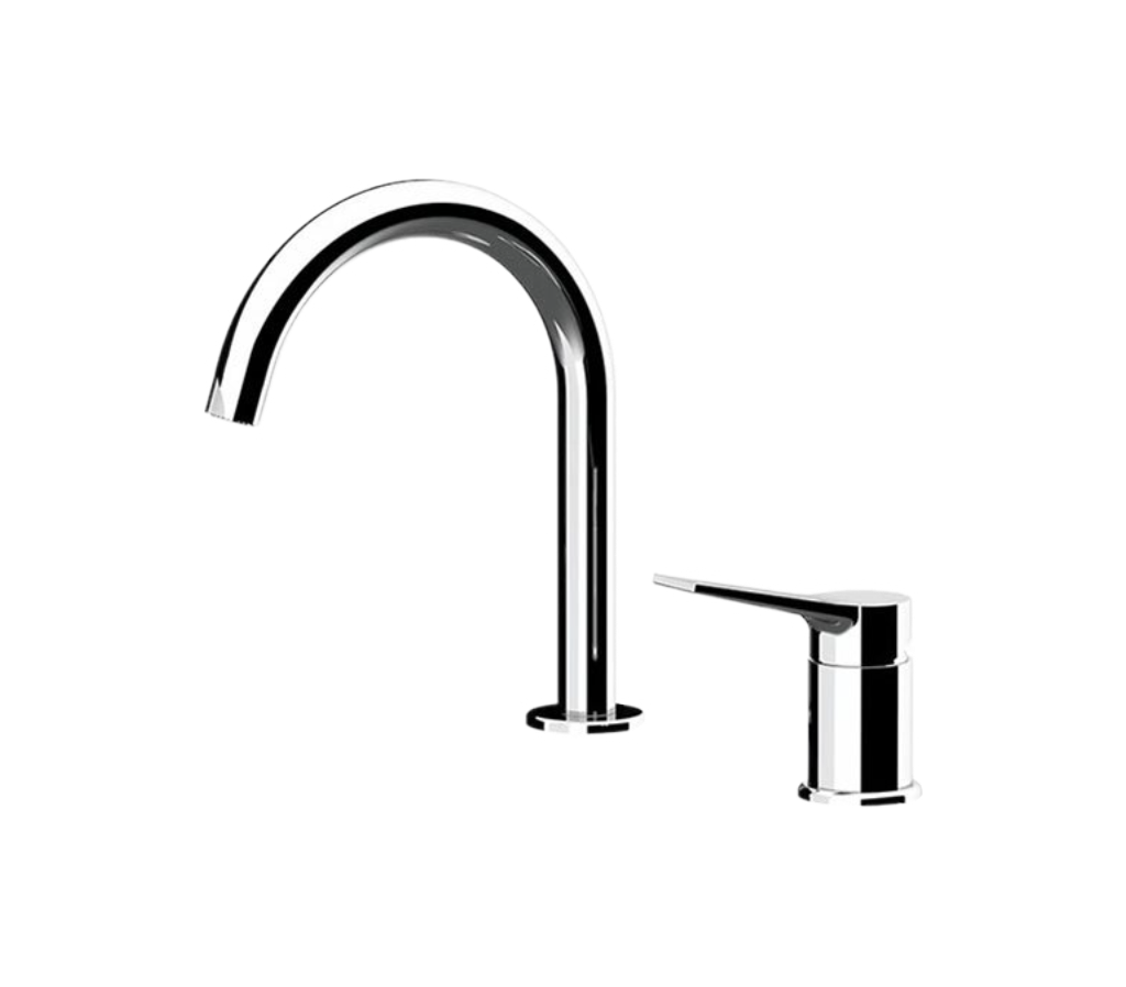 Remer Slash & Dot Смеситель для раковины, на 2 отвертсия, без д/к, высота излива 14 см, цвет: cromo SL57